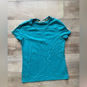 Icebreaker teal tshirt, 50/50 merino wool and cotton